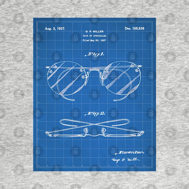 Spectacles Patent - Optometrist Eye Doctor Office Art - Blueprint by patentpress